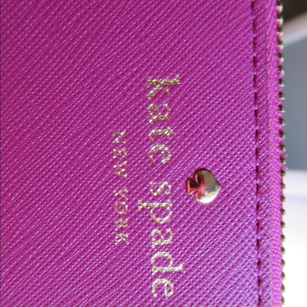 kate spade New York Pink Zip Around Leather Wallet - Picture 5 of 8